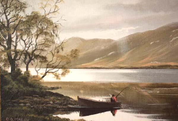 Painting titled "kylemore lake ,conn…" by Cathal O Malley, Original Artwork