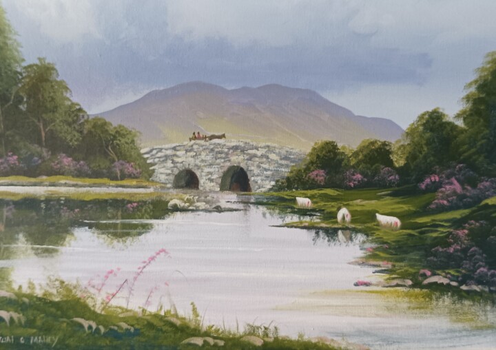 "The quiet man bridge" başlıklı Tablo Cathal O Malley tarafından, Orijinal sanat, Akrilik