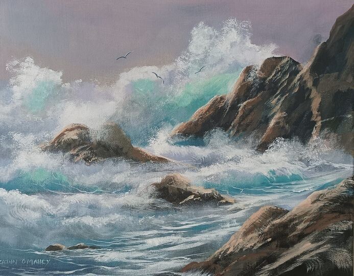 Картина под названием "atlantic waves  west" - Cathal O Malley, Подлинное произведение искусства, Акрил