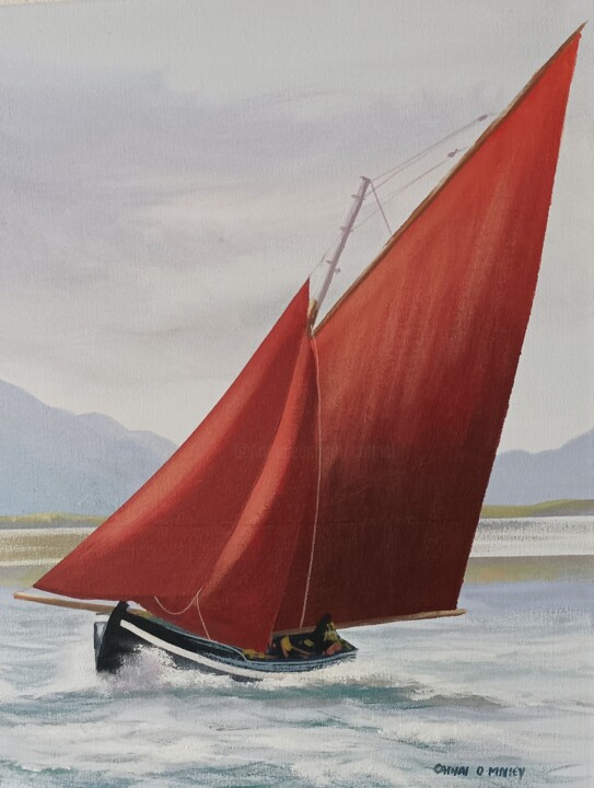 Painting titled "Sailing in the west" by Cathal O Malley, Original Artwork, Acrylic