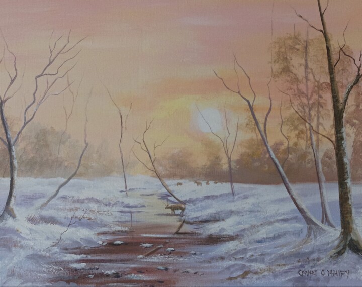 Pittura intitolato "Winter light," da Cathal O Malley, Opera d'arte originale, Acrilico