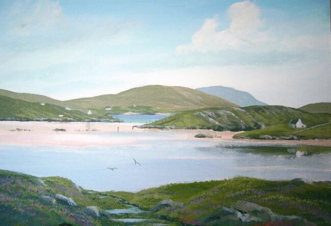 Painting titled "omey island" by Cathal O Malley, Original Artwork