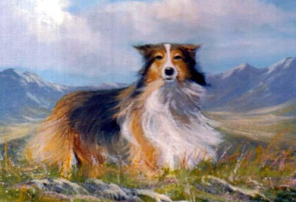 Painting titled "lassie and landscape" by Cathal O Malley, Original Artwork