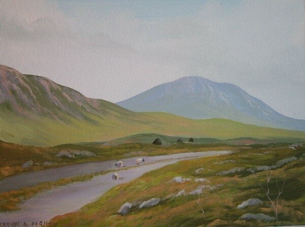 Painting titled "road to galway" by Cathal O Malley, Original Artwork