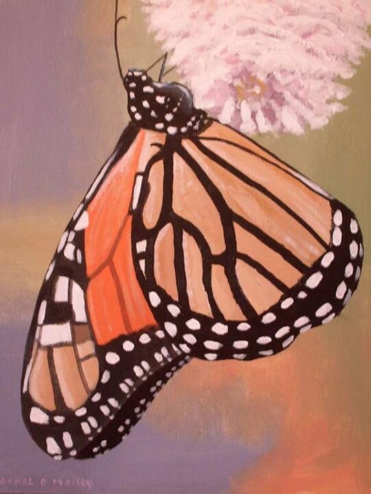 Painting titled "busy butterfly" by Cathal O Malley, Original Artwork
