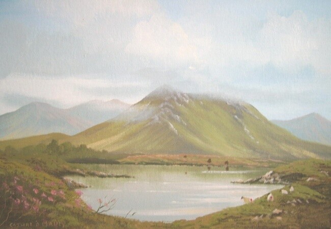 Malerei mit dem Titel "in to the west" von Cathal O Malley, Original-Kunstwerk