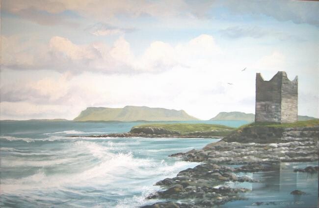 Malerei mit dem Titel "sligo castle" von Cathal O Malley, Original-Kunstwerk