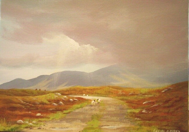 Painting titled "the old bog road" by Cathal O Malley, Original Artwork
