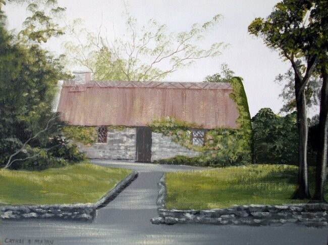 「quiet man cottage」というタイトルの絵画 Cathal O Malleyによって, オリジナルのアートワーク