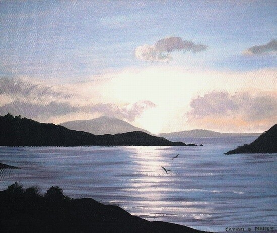 Schilderij getiteld "pontoon lake co mayo" door Cathal O Malley, Origineel Kunstwerk