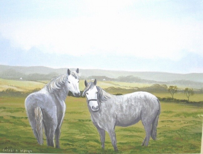 Painting titled "sligo ponies" by Cathal O Malley, Original Artwork