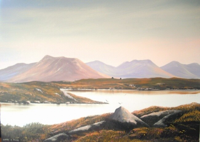 Картина под названием "connemara lake" - Cathal O Malley, Подлинное произведение искусства
