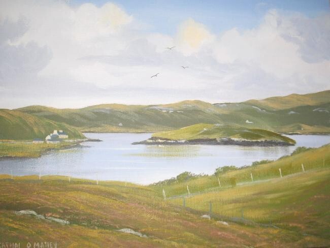 Pintura intitulada "view from doon co g…" por Cathal O Malley, Obras de arte originais