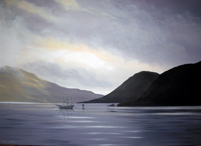 Painting titled "ghost ships" by Cathal O Malley, Original Artwork