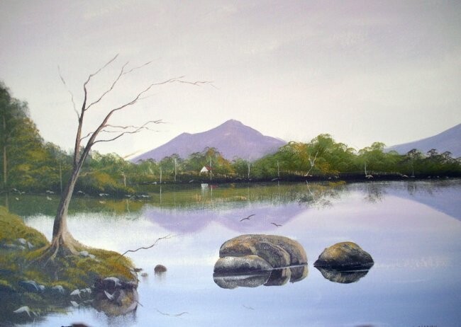 Painting titled "reflections recess…" by Cathal O Malley, Original Artwork