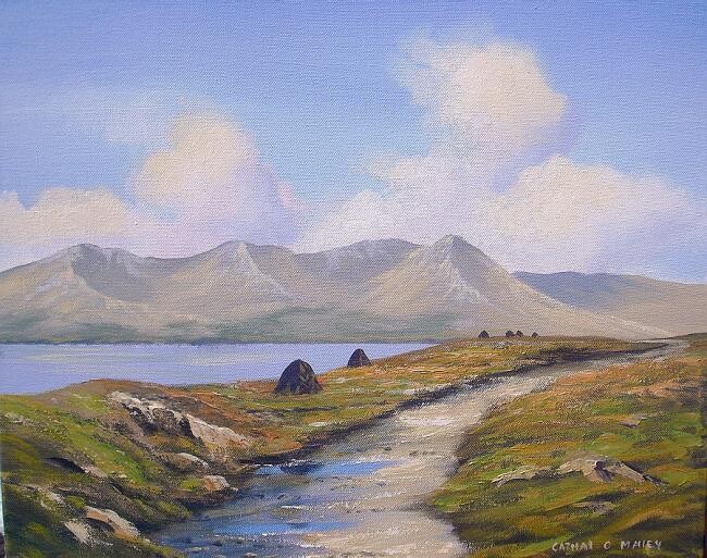 Painting titled "inagh valley sunshi…" by Cathal O Malley, Original Artwork