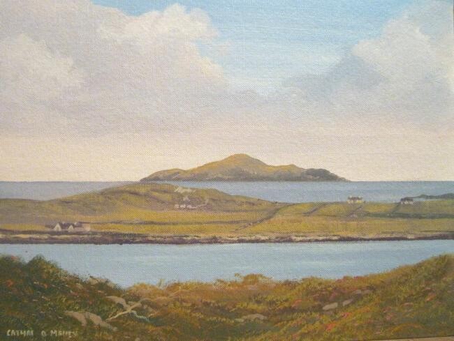 Painting titled "view of cruagh isla…" by Cathal O Malley, Original Artwork