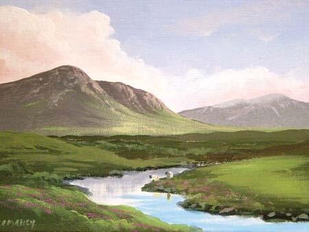 Pintura intitulada "connemara river" por Cathal O Malley, Obras de arte originais