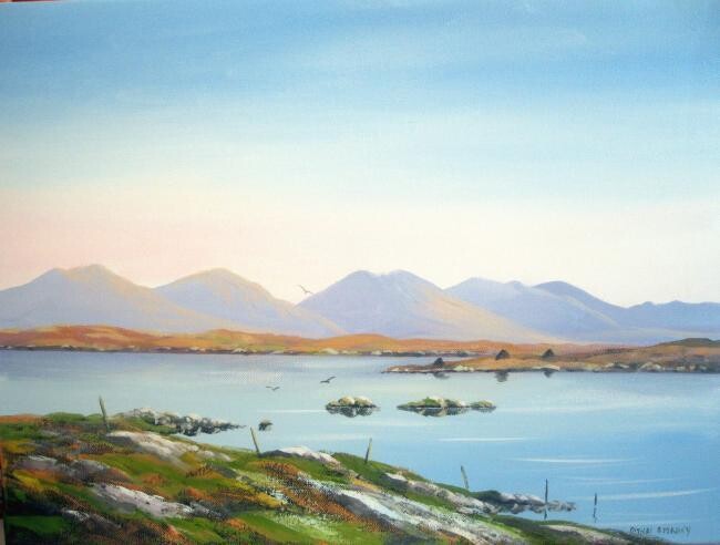 Painting titled "the twelve bens" by Cathal O Malley, Original Artwork