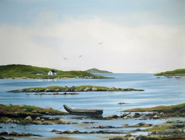 Painting titled "omey island july 20…" by Cathal O Malley, Original Artwork
