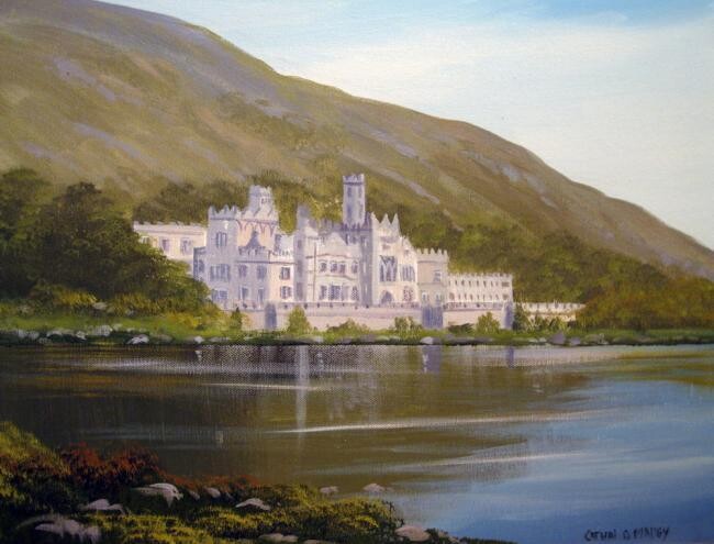 Pintura intitulada "kylemore abbey,sept" por Cathal O Malley, Obras de arte originais