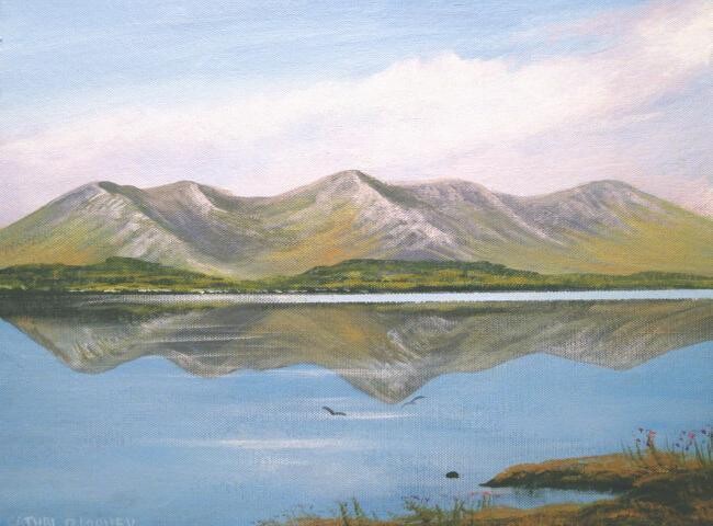 Painting titled "inagh reflections s…" by Cathal O Malley, Original Artwork