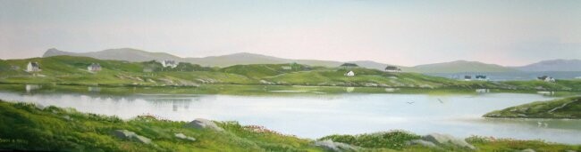 Pittura intitolato "aughrisbeg lake oct…" da Cathal O Malley, Opera d'arte originale