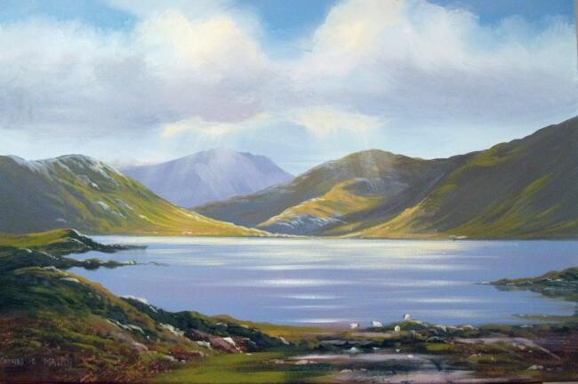 Painting titled "valley light" by Cathal O Malley, Original Artwork