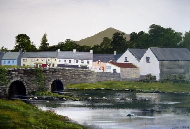 Painting titled "old bridge leenane" by Cathal O Malley, Original Artwork