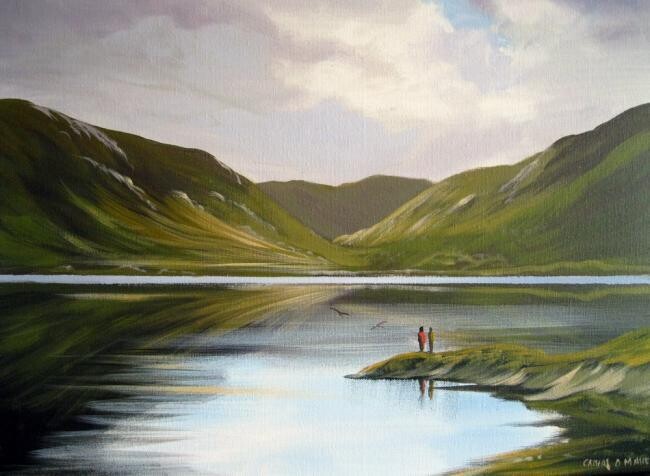 Painting titled "reflections sept 12" by Cathal O Malley, Original Artwork
