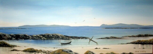 「aughrisbeg beach 20…」というタイトルの絵画 Cathal O Malleyによって, オリジナルのアートワーク