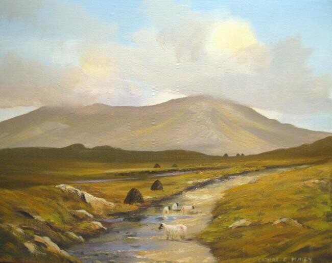 Malarstwo zatytułowany „inagh valley sheep” autorstwa Cathal O Malley, Oryginalna praca