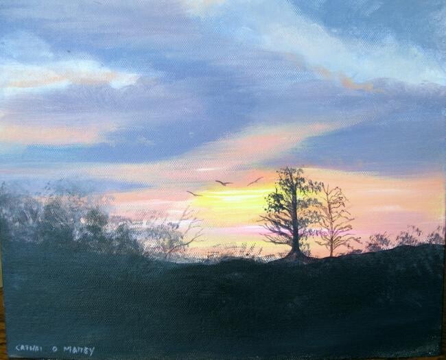 Painting titled "evening close" by Cathal O Malley, Original Artwork