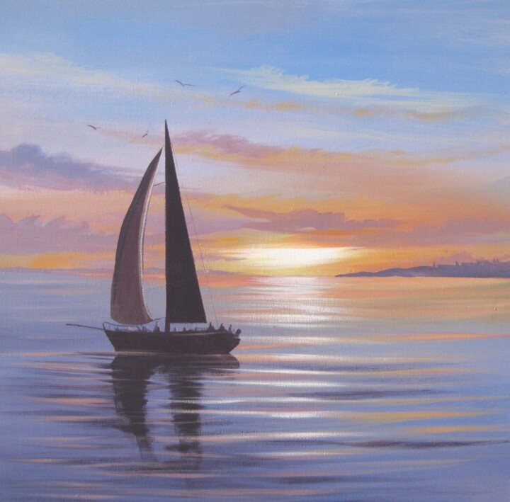 Pittura intitolato "sailing into rounds…" da Cathal O Malley, Opera d'arte originale