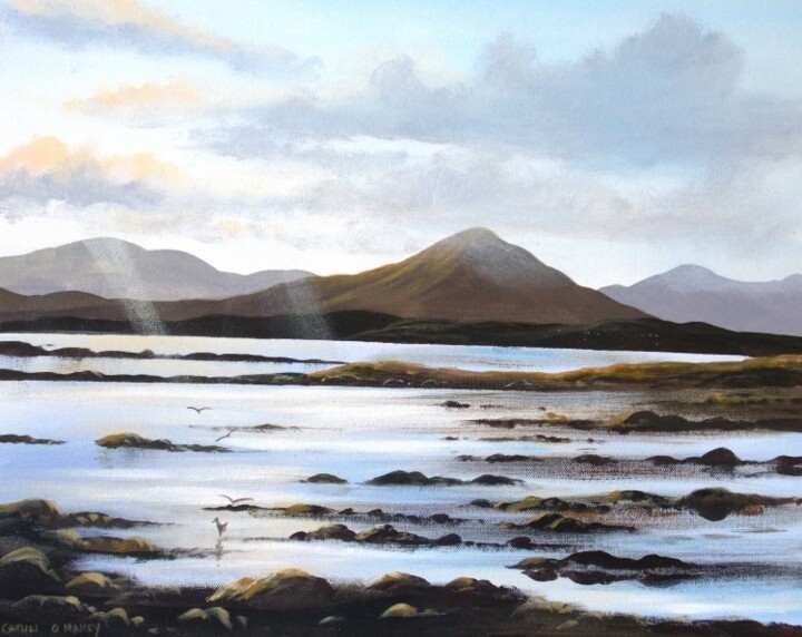 Painting titled "glynsk-evening-ligh…" by Cathal O Malley, Original Artwork