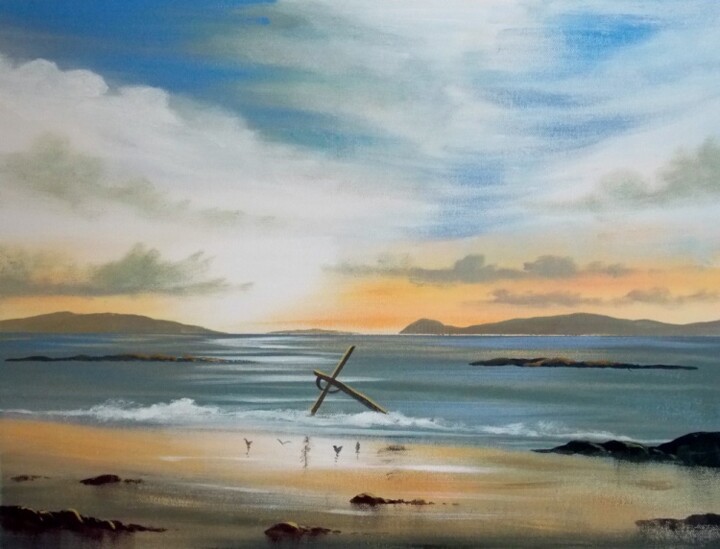 Painting titled "aughrisbeg-sunset.j…" by Cathal O Malley, Original Artwork