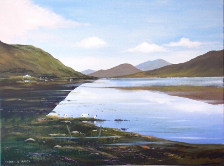 Pintura titulada "view   from leenane" por Cathal O Malley, Obra de arte original