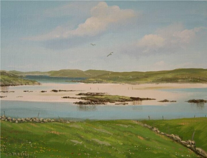 Malerei mit dem Titel "omey island" von Cathal O Malley, Original-Kunstwerk