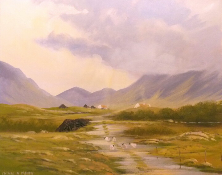Peinture intitulée "the old bog road,,,…" par Cathal O Malley, Œuvre d'art originale
