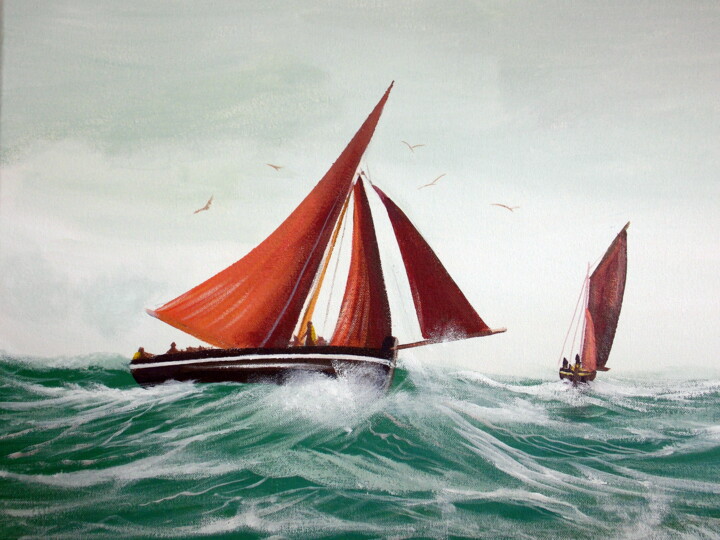 Schilderij getiteld "the wild atlantic…" door Cathal O Malley, Origineel Kunstwerk