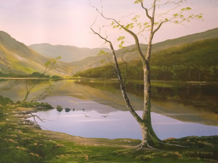 Schilderij getiteld "glendalough co wicl…" door Cathal O Malley, Origineel Kunstwerk