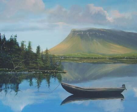 Peinture intitulée "benbulben co sligo" par Cathal O Malley, Œuvre d'art originale