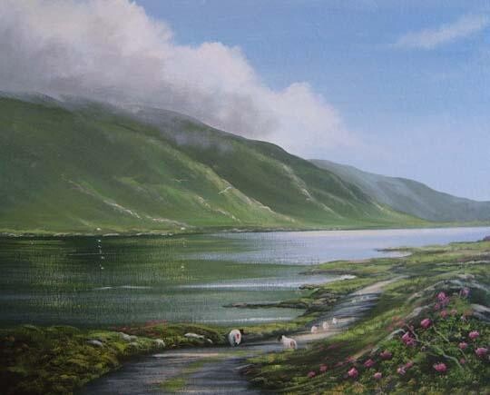 Painting titled "inagh valley clouds" by Cathal O Malley, Original Artwork