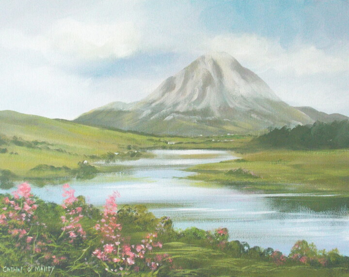Painting titled "mount errigal  co d…" by Cathal O Malley, Original Artwork, Acrylic