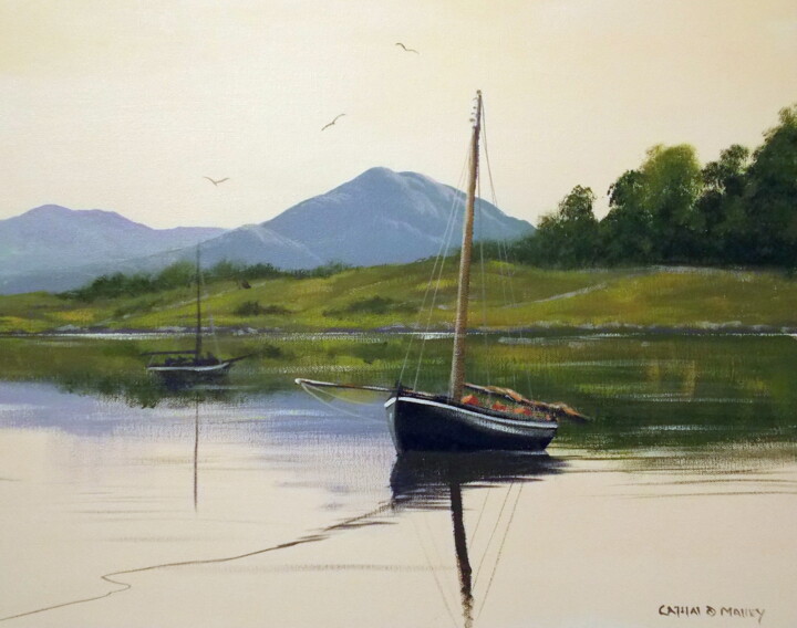 Malerei mit dem Titel "evening tranquility" von Cathal O Malley, Original-Kunstwerk