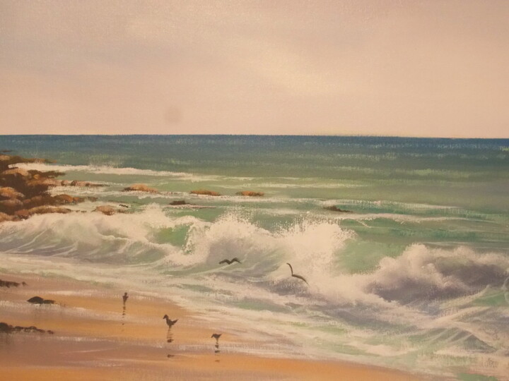 Malarstwo zatytułowany „aughrisbeg waves” autorstwa Cathal O Malley, Oryginalna praca, Akryl