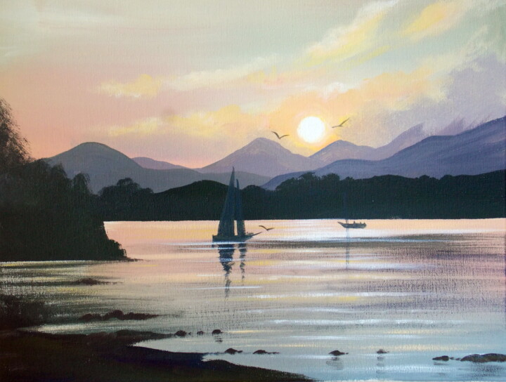 Painting titled "killarney co kerry" by Cathal O Malley, Original Artwork, Acrylic