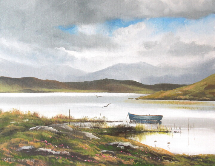 Painting titled "scenic connemara" by Cathal O Malley, Original Artwork, Acrylic