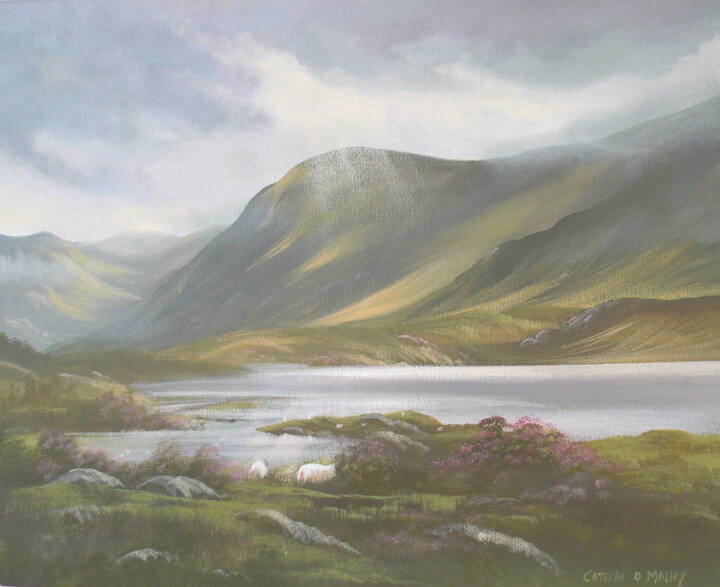 Peinture intitulée "Connemara showers" par Cathal O Malley, Œuvre d'art originale, Acrylique