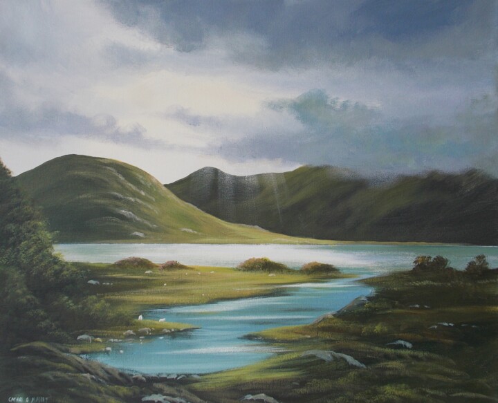 Картина под названием "connemara-light-" - Cathal O Malley, Подлинное произведение искусства, Акрил